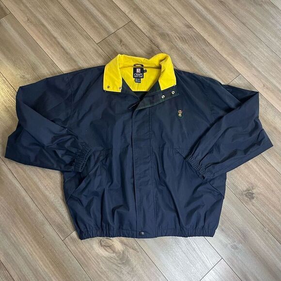 Vintage Chaps Ralph Lauren Navy Windbreaker Jacket Men XL - Picture 1 of 6
